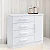Roupeiro Merídian Branco 2 Portas + Cômoda Firenze Branco + Cama Solteiro Milênio Branca + Cama Auxiliar 2 Gavetas Branca - D Doro - Imagem 5