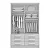 Roupeiro Merídian Branco 2 Portas + Cômoda Firenze Branco + Cama Solteiro Milênio Branca + Cama Auxiliar 2 Gavetas Branca - D Doro - Imagem 3