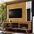 Rack com Painel Vitrum 100% MDF com Espelho e Led 2.18m Tv até 75" Naturale - Mavaular - Imagem 1