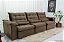 Sofá Retrátil Reclinável Emanuelly Veludo Marrom 19 Larg. 3.20m - D28 Soft - Imagem 2