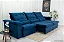 Sofá Retrátil Reclinável Emanuelly Azul 03 Larg. 3.20m - D28 Soft - Imagem 2