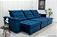Sofá Retrátil Reclinável Emanuelly Azul 03 Larg. 3.20m - D28 Soft - Imagem 1