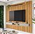 Painel Ripado até 55″ Impacto 1.4 Cinamono + Nicho Impacto 1.2 Off White - Patrimar - Imagem 1