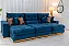 Retrátil Reclinável Gran Bello 3.20m Veludo Azul - D33 e Molas Ensacadas - Imagem 1