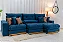 Retrátil Reclinável Gran Bello 3.20m Veludo Azul - D33 e Molas Ensacadas - Imagem 3