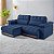 Retrátil e Reclinável Arezzo Comfort 2,50 m Veludo Azul - Imagem 1
