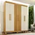 Roupeiro Andorinha Frisado 100% MDF 06 Portas e 02 gavetas 1.85m  Cinamomo/Off White- Valdemoveis - Imagem 1