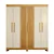Roupeiro Andorinha Frisado 100% MDF 06 Portas e 02 gavetas 1.85m  Cinamomo/Off White- Valdemoveis - Imagem 2