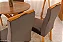 Mesa de Jantar Simpatia Tampo Redondo 108×108 Cinamomo 4 Cad. Lisboa Veludo Marrom 509 Madeira Maciça - Imagem 4