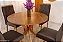 Mesa de Jantar Simpatia Tampo Redondo 108×108 Cinamomo 4 Cad. Lisboa Veludo Marrom 509 Madeira Maciça - Imagem 3