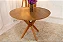 Mesa de Jantar Simpatia Tampo Redondo 108×108 Cinamomo 4 Cad. Lisboa Veludo Marrom 509 Madeira Maciça - Imagem 6