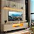 Painel Nobre 230 Off White + Rack Nobre 210 (Pés de Madeira) Off White/Naturale - Imagem 1