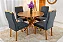 Mesa de Jantar Simpatia Tampo Redondo 108×108 Cinamomo 4 Cad. Lisboa Veludo Cinza  507 Madeira Maciça - Imagem 2