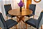 Mesa de Jantar Simpatia Tampo Redondo 108×108 Cinamomo 4 Cad. Lisboa Veludo Cinza  507 Madeira Maciça - Imagem 3