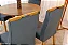 Mesa de Jantar Simpatia Tampo Redondo 108×108 Cinamomo 4 Cad. Lisboa Veludo Cinza  507 Madeira Maciça - Imagem 5