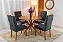 Mesa de Jantar Simpatia Tampo Redondo 108×108 Cinamomo 4 Cad. Lisboa Veludo Cinza  507 Madeira Maciça - Imagem 1
