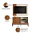 Rack e Painel Wood Larg. 1.20m Tv 42 Pérola Metalizada-Cinamomo Mel -Mobler - Imagem 3