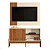Rack e Painel Wood Larg. 1.20m Tv 42 Pérola Metalizada-Cinamomo Mel -Mobler - Imagem 2