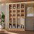 Cristaleira Dupla Allure com LED 100% MDF (Kit com 2) Jequitibá/Gris Fosco - Linea Brasil - Imagem 1