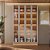Cristaleira Dupla Allure com LED 100% MDF (Kit com 2) Jequitibá/Gris Fosco - Linea Brasil - Imagem 2