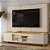 Painel + Rack Santorini Off White/Tauari Fosco (Flex) 2.29m com LED Tv 75- Linea Brasil - Imagem 4