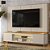 Painel + Rack Santorini Off White/Tauari Fosco (Flex) 2.29m com LED Tv 75- Linea Brasil - Imagem 1