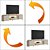 Rack Tv até 85″ Santorini 2.39m com LED  Off White/Tauari Fosco - Imagem 2