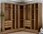 Guarda-Roupa Modulado Rizon 001(Dois Módulos 4 Portas + Um Módulo Canto Oblíquo) Cumaru/Fendi - Imagem 2