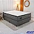 Box Casal Universal Linho Grafite + Colchão Casal Texas 138x188x69 Molas BlueWave - Gazin - Imagem 1