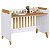 Guarda-Roupa 3 Portas + Cômoda + Berço Pingo  100% MDF - Amêndoa/Branco Brilho Peroba - Imagem 2