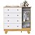Guarda-Roupa 3 Portas + Cômoda + Berço Pingo  100% MDF - Amêndoa/Branco Brilho Peroba - Imagem 6
