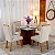 Mesa de Jantar Helo 90×90 Tampo MDF Vidro Off 4 Cad. Genova Veludo Bege 512 Madeira Maciça - Entregue Montada - Imagem 1