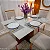 Mesa de Jantar Helo 120×90 Tampo MDF Vidro Off 4 Cad. Genova Veludo Bege 512 Madeira Maciça - Entregue Montada - Imagem 3