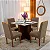Mesa de Jantar Helo 90×90 Tampo MDF Vidro Off 4 Cad. Diamante Linho Capuccino 29033 Madeira Maciça - Entregue Montada - Imagem 1