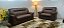 Conjunto Estofado Caete Ref 2084 3x2 Lugares Corino Marrom - Imagem 2