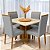 Mesa Salinas 90x90 Vidro Cinamomo/Off White com 4 Cadeiras Samantha Veludo - Imagem 3