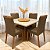 Mesa Salinas 90x90 Vidro Cinamomo/Off White com 4 Cadeiras Samantha Veludo - Imagem 5