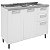 Balcão Aço 02G03P. 1.05m com Pia Inox - Bertolini - Imagem 1