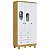 Guarda-Roupa 3 Portas Pingo Amêndoa/Branco Brilho - Peroba Moveis - Imagem 2