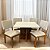 Mesa Salinas 90x90 Cinamomo Off White Com 04 Cadeiras Pérola em Linho - Imagem 1