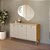 Buffet Aura 03 Portas 1.36m Tuari/Off White Fosco- Linea Brasil - Imagem 1