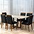 Mesa Atlas Mel/Off White Canto Copo 160×80 com 6 Cadeiras Sophia Veludo Preto - Imagem 1