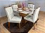 Mesa de Jantar Dakota Plus 90×90 c/ 4 Cadeiras Jasmim – Cinamomo/Off White/Bege Veludo - Imagem 1
