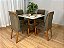 Mesa de Jantar Bali 90×90 Com 4 Cadeiras Isa – Cinamomo/Off White/Marrom Veludo - Imagem 1