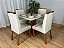 Mesa de Jantar Bali 90×90 Com 4 Cadeiras Isa – Cinamomo/Off White/Bege Veludo - Imagem 1