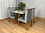 Mesa de Jantar Bali 90×90 Com 4 Cadeiras Isa – Cinamomo/Off White/Cinza Veludo - Imagem 3