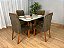 Mesa de Jantar Bali 1.20×0.80 Com 4 Cadeiras Isa – Cinamomo/Off White/Marrom Veludo - Imagem 4