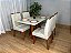 Mesa de Jantar Bali 1.20×0.80 Com 4 Cadeiras Isa – Cinamomo/Off White/Bege Veludo - Imagem 1