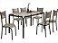 Conjunto Mesa Metalon 140x75 Preto com Tampo Vidro Off+ 06 Cadeiras Mariana - Paonanda - Imagem 1