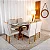 Mesa de Jantar Dubai Tampo Londres Cinamomo 160x80 6 Cadeiras Lisboa Madeira Maciça - Imagem 2